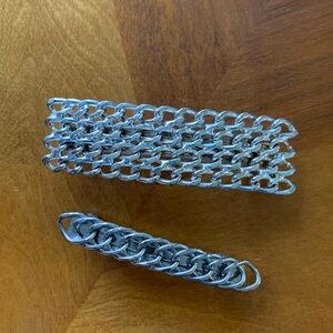 Silvertone Hair Barrettes - Set of 2